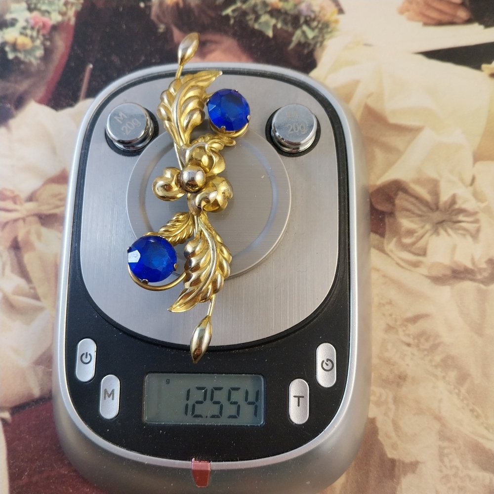 Sterling Silver and Blue Brooch - Picture 7 of 16